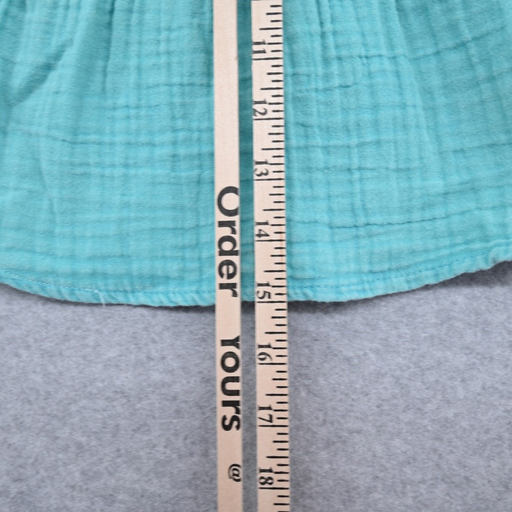 100% Cotton NWT C&C California Turquoise Gauze Boho Ruffle Peplum Blouse SZ M - Picture 11 of 11